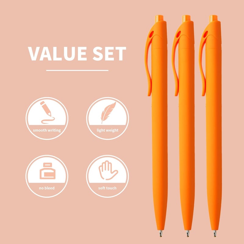 deegtran Pens Bulk, 50 Pack No Bleed Orange Click Pen, Wholesale Retractable Ballpoint Pens, Pens Medium Point, Smooth Ink Pen, 1.0MM Orange Ink - Image 3
